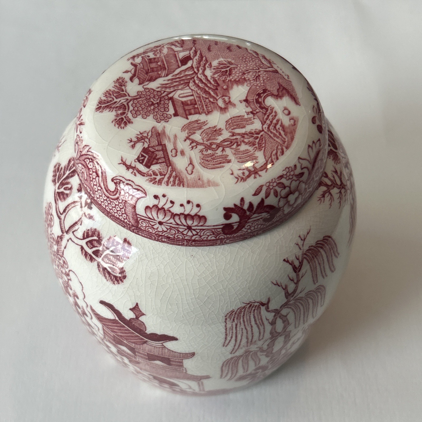 VINTAGE MASON'S TEA or GINGER JAR red WILLOW TWININGS ENGLAND 1940S Ironstone VINTAGE MASON'S TEA or GINGER JAR red WILLOW TWININGS ENGLAND 1940S Ironstone