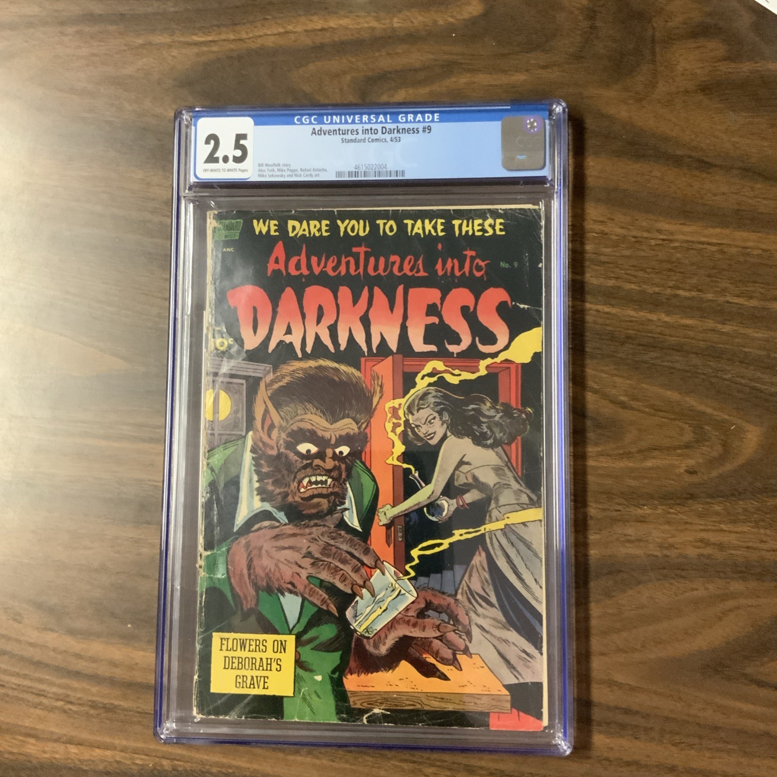 Adventures Into Darkness 9 CGC 2.5 OWW Pgs - Werewolf 1953 Standard Comics Adventures Into Darkness 9 CGC 2.5 OWW Pgs - Werewolf 1953 Standard Comics