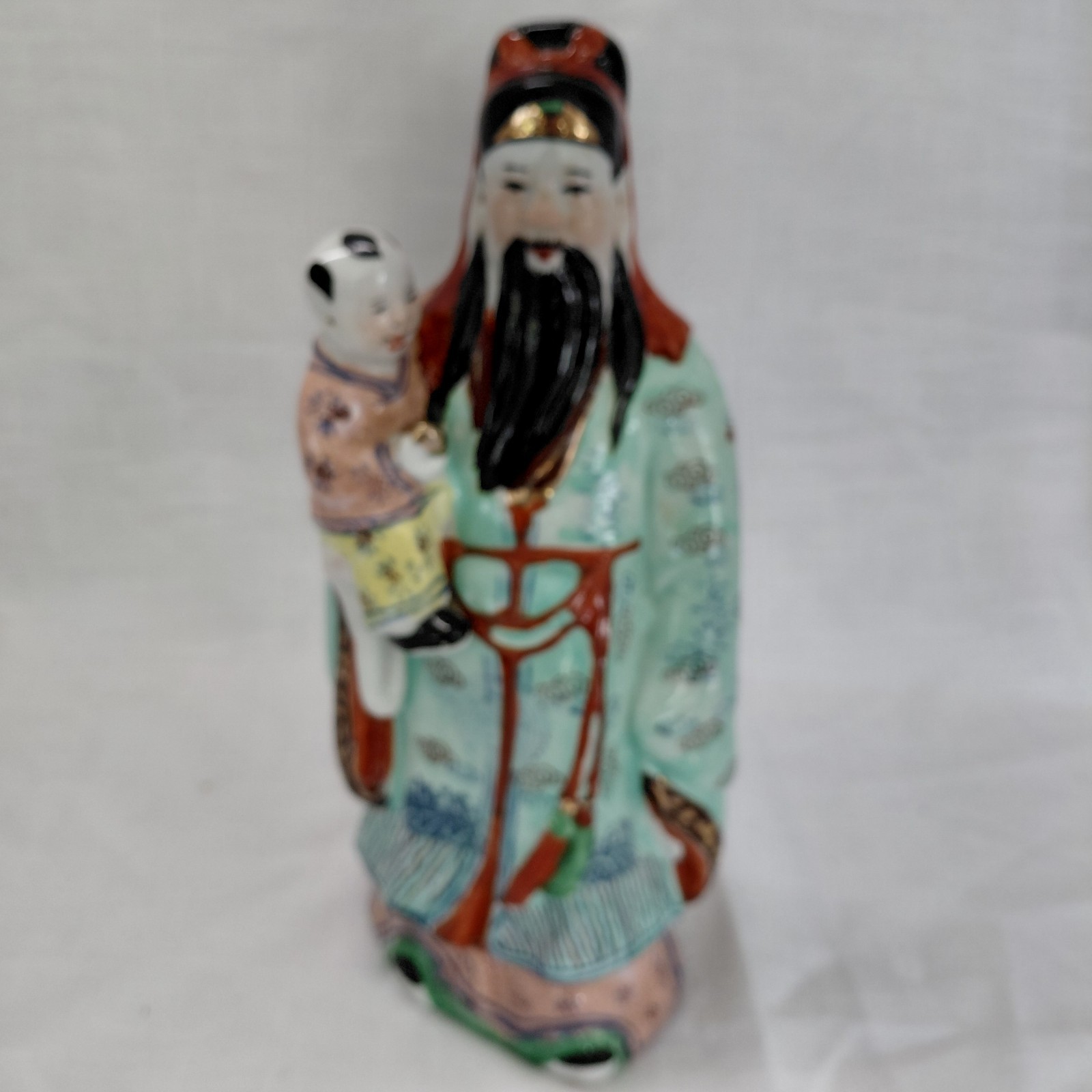 Vintage 1996 JINGOEZHEN CHINESE PORCELAIN Fu Xing Statue Deity God Child 11