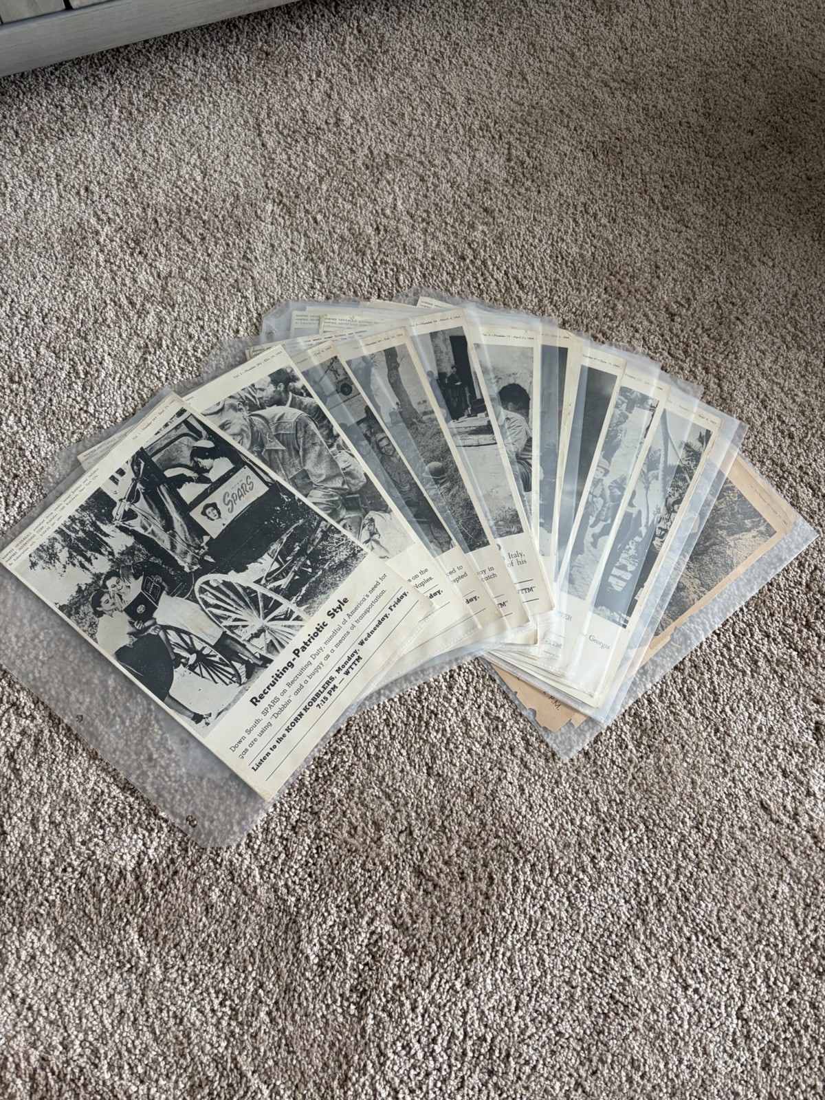 Vintage Original World War II WW2 1943-45 Manfree News-Real Prints Lot of 28