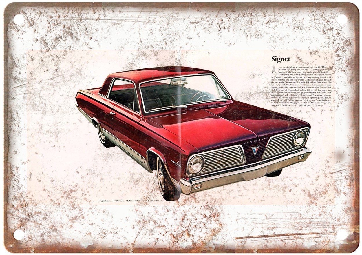 1966 Plymouth Valiant Vintage Auto Advertisement Retro Look Metal Sign AN1558