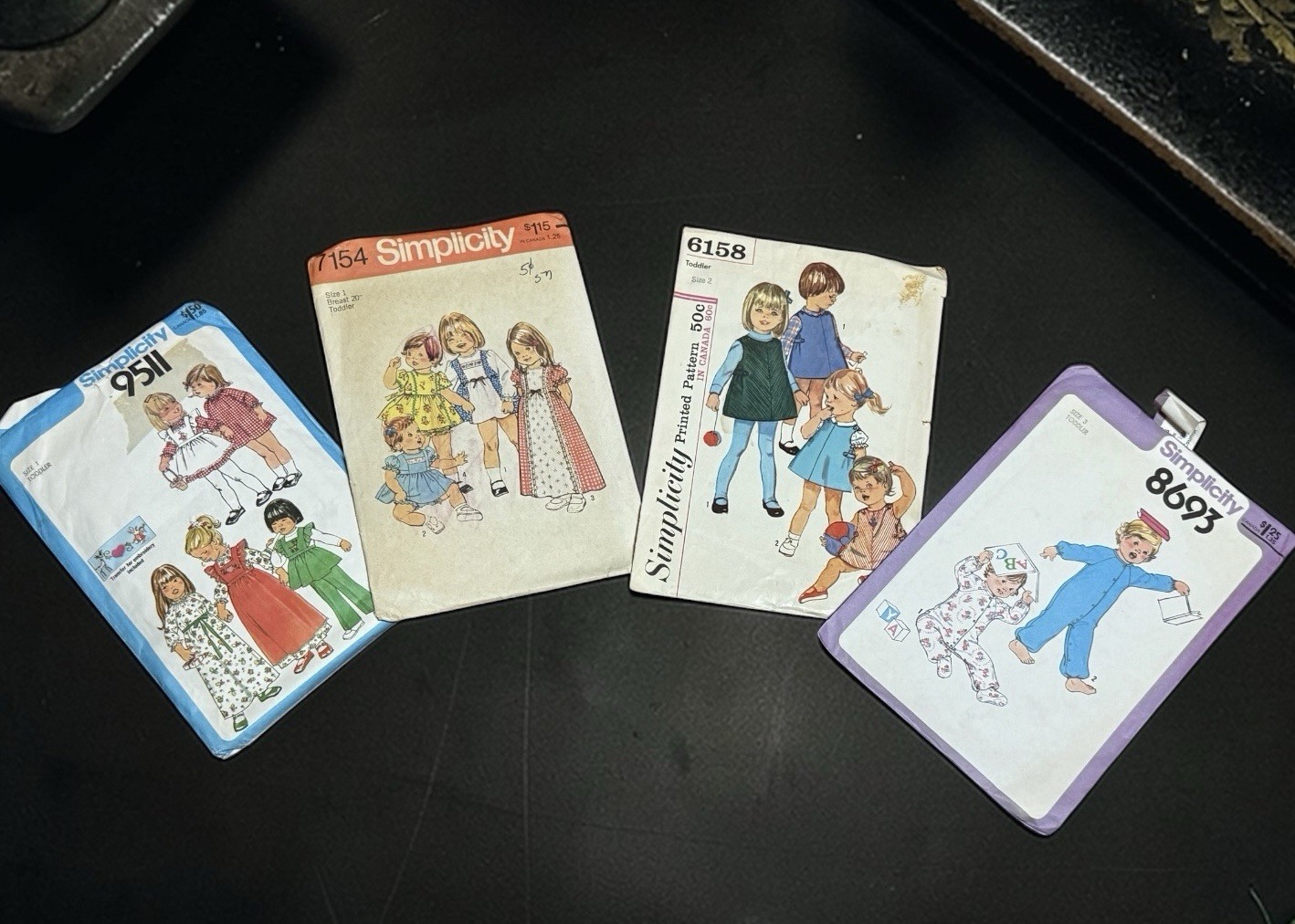 Vintage Simplicity Sewing Patterns 1960-1980s. Lot Of 4: Adorable Toddler Sz 1-3