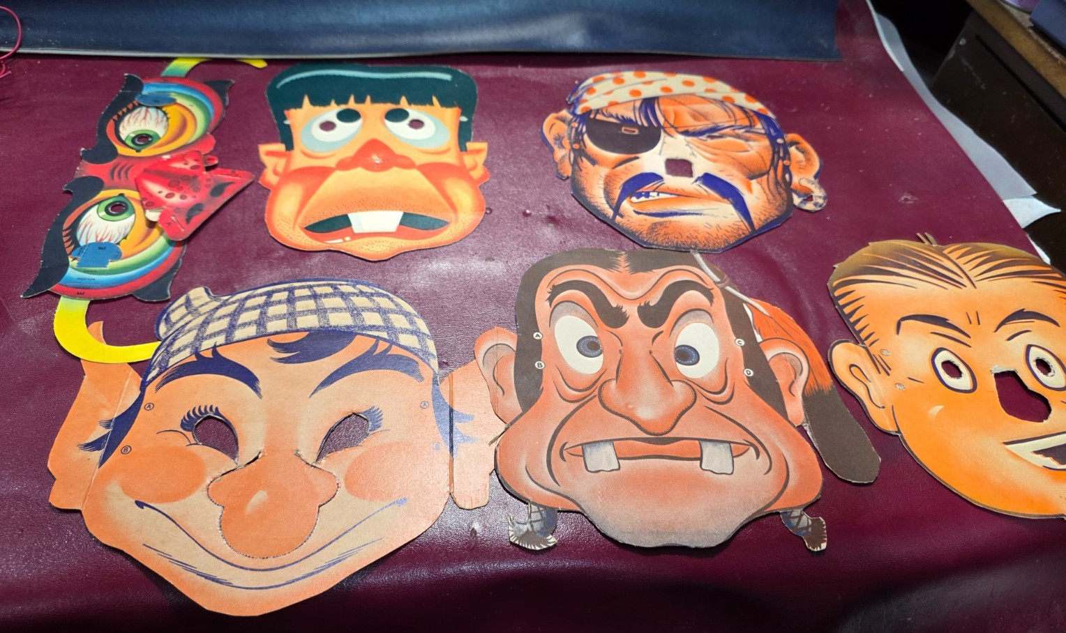 VINTAGE 1940S 1950S WHEATIES FUN MASK CEREAL PREMIUM CUT OUTS LOT OF 6 MASKS