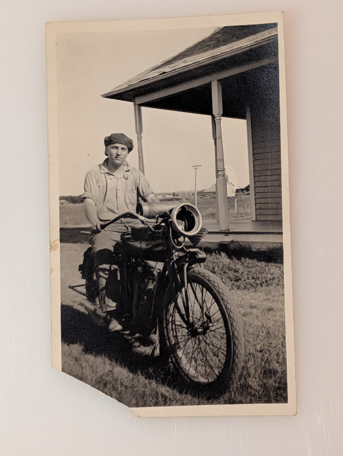 c1912 Pierce Single Model 12 Antique Motorcycle Original Photo Early Rider