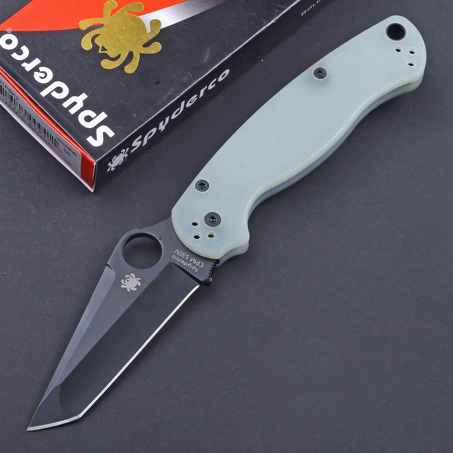 Transparent G10 Tanto Black Stainless Steel Lock Back Pocket Fold Military Knife