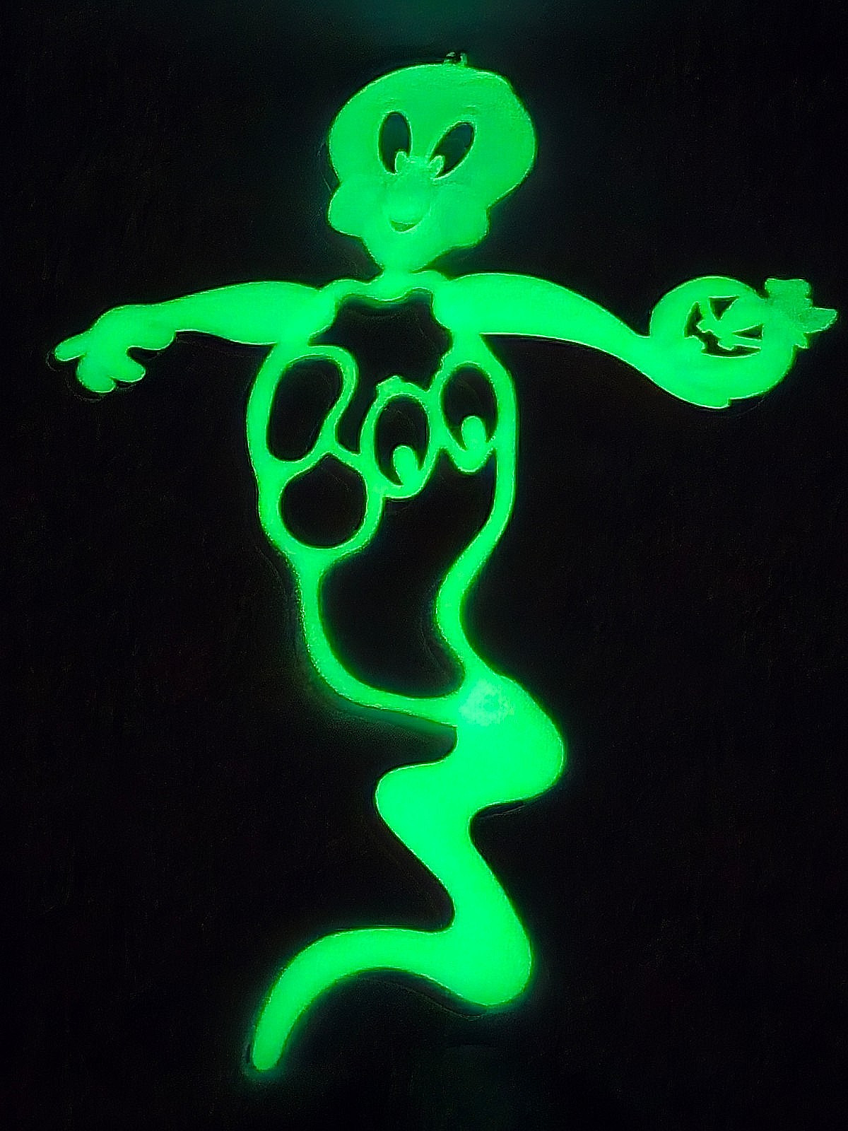 Vintage Casper Ghost Glow In Dark GITD Jointed Hanging Halloween Decor Figure