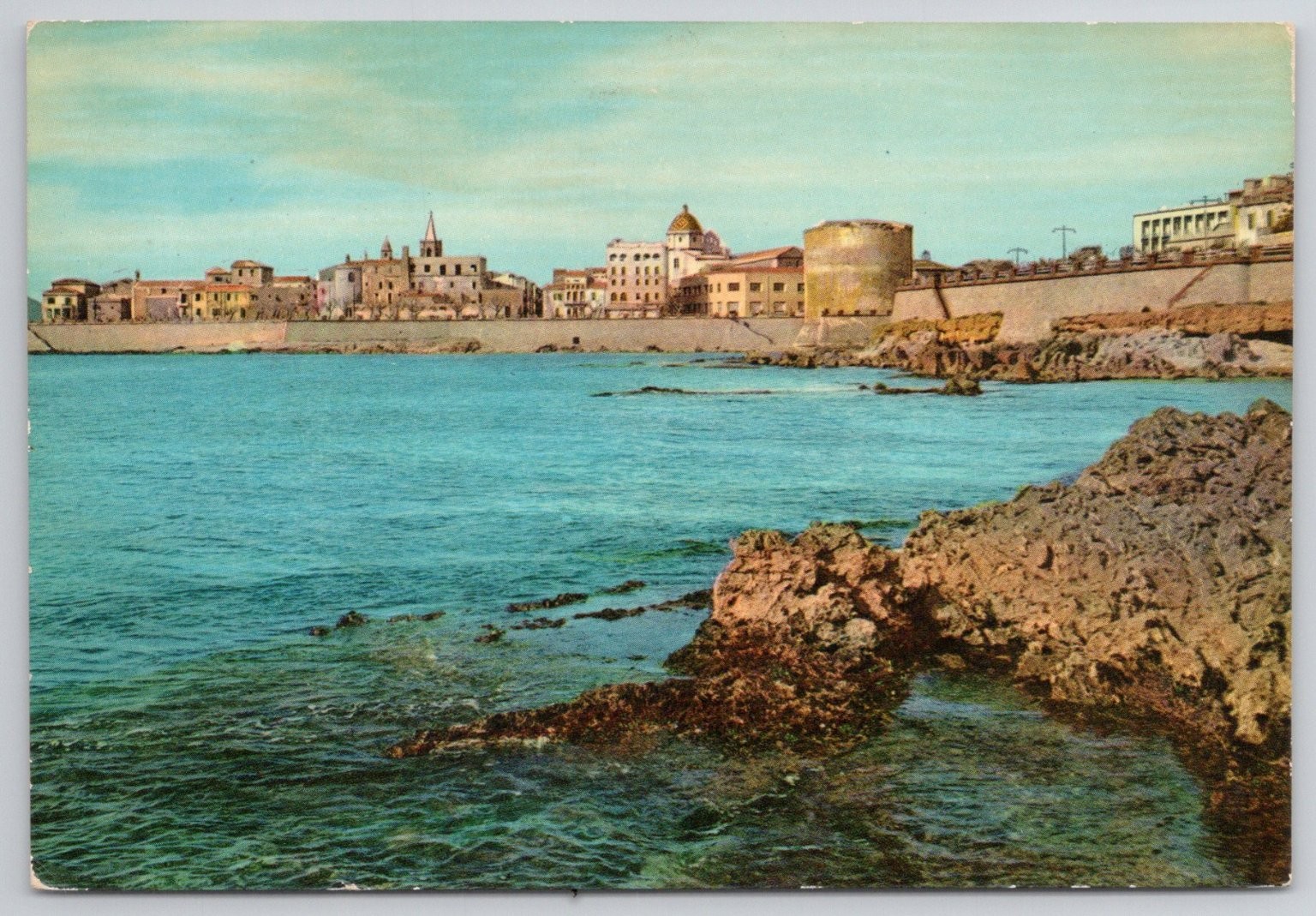 Vintage 1962 Alghero Sardinia Italy Coastal View Postcard from Paris Vintage 1962 Alghero Sardinia Italy Coastal View Postcard from Paris