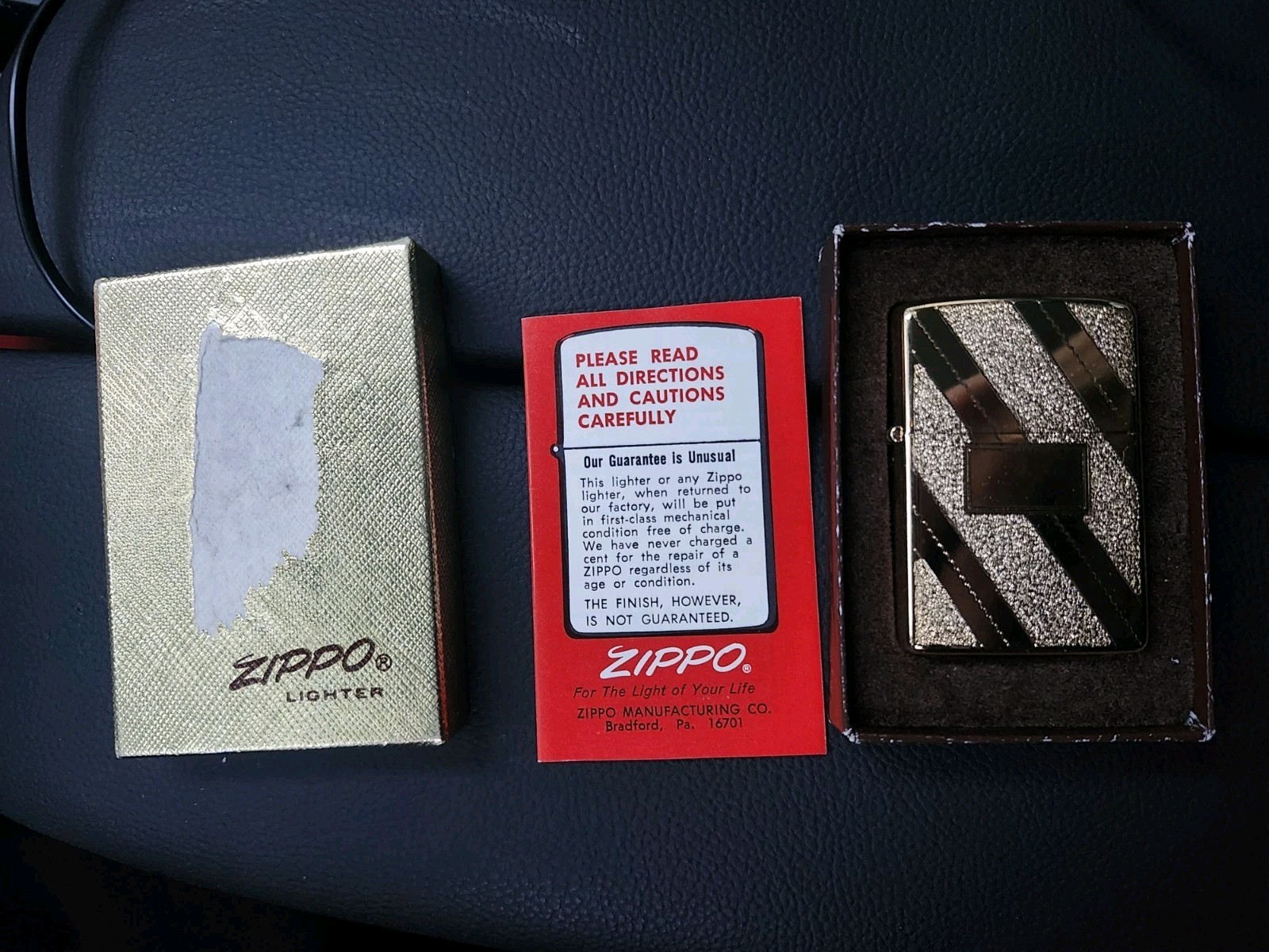Zippo Vintage Golden Elegance Never Fired With Box And Papers Zippo Vintage Golden Elegance Never Fired With Box And Papers