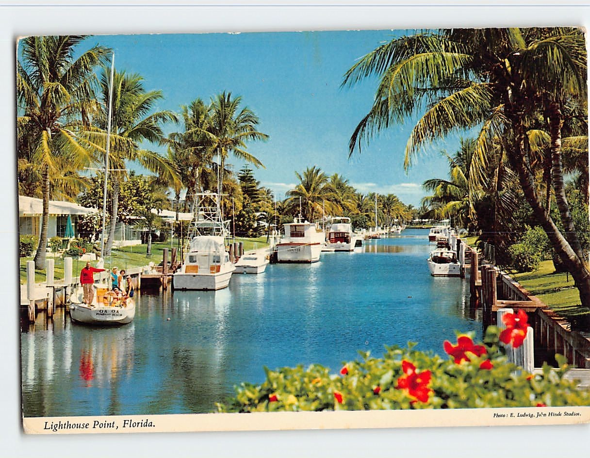 Postcard Lighthouse Point Florida USA