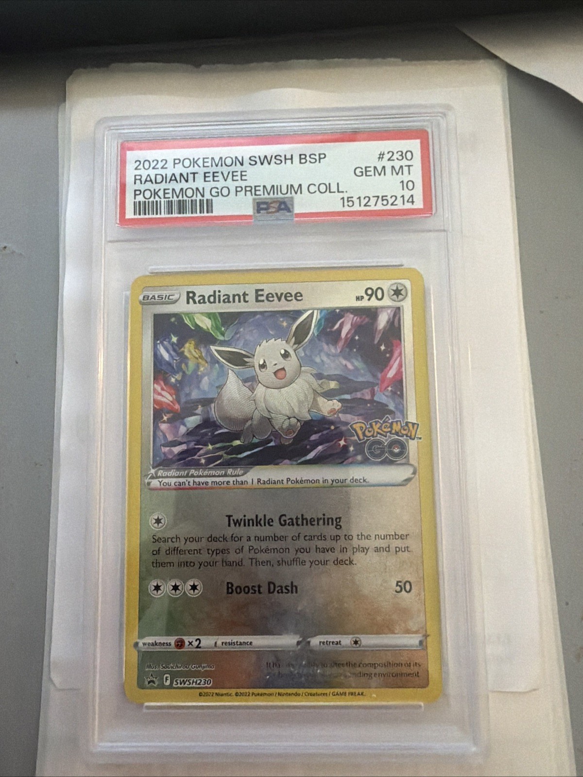 Pokémon Radiant Eevee SWSH230 SWSH Black Star Promo PSA 10 2022 Pokémon GO
