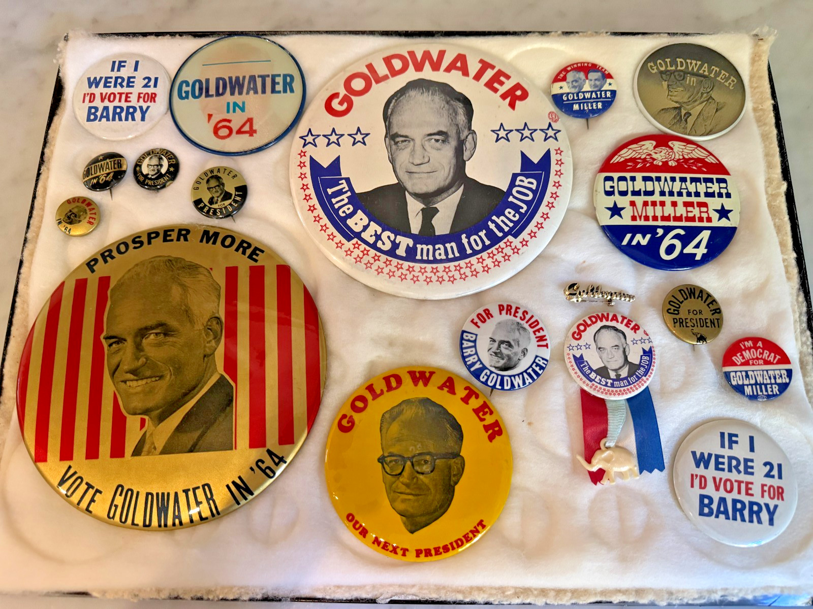 1964 Barry Goldwater Campaign Button Lot 2 Huge 6
