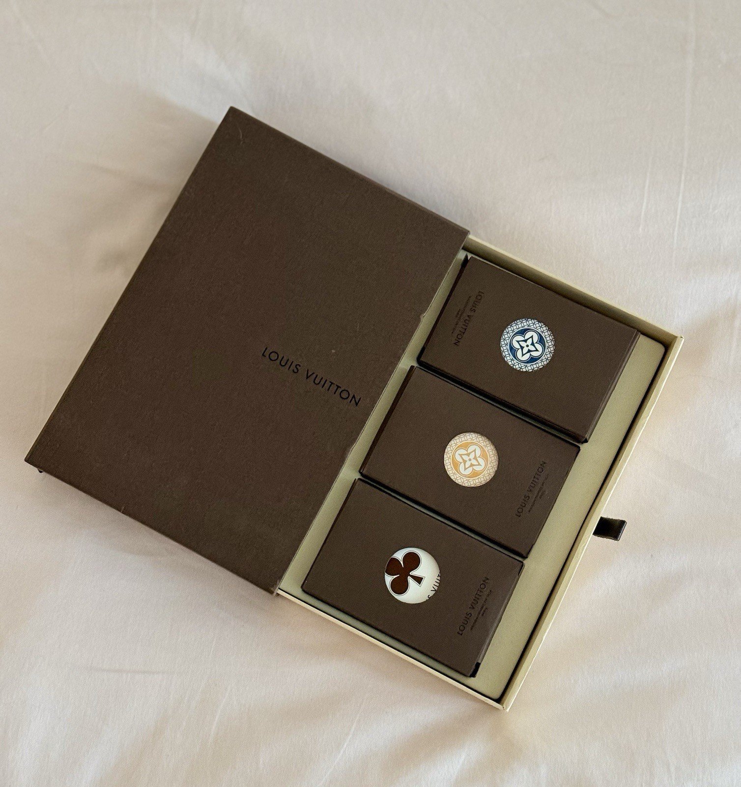 Louis Vuitton Jeu de Cartes Playing Card Gift Box Set Unused LV Monogram Poker