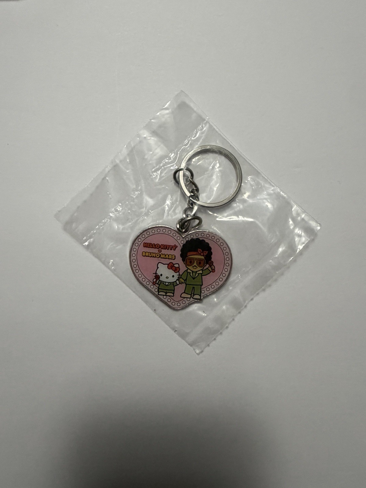 Hello Kitty X Bruno Mars Exclusive Pop Up Official Merch Pink Heart Keychain