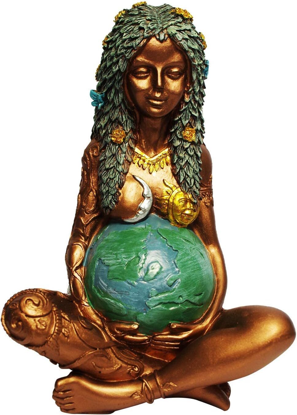 Gaia Earth Mother Goddess Statue Handmade Eco Friendly 6 Inch Sculpture
