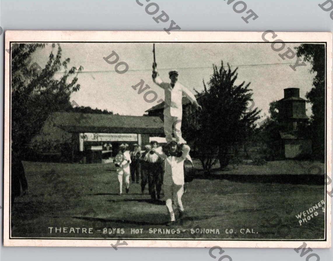 c1912 Theatre Balancing Act Circus BOYES HOT SPRINGS California CA Sonoma County