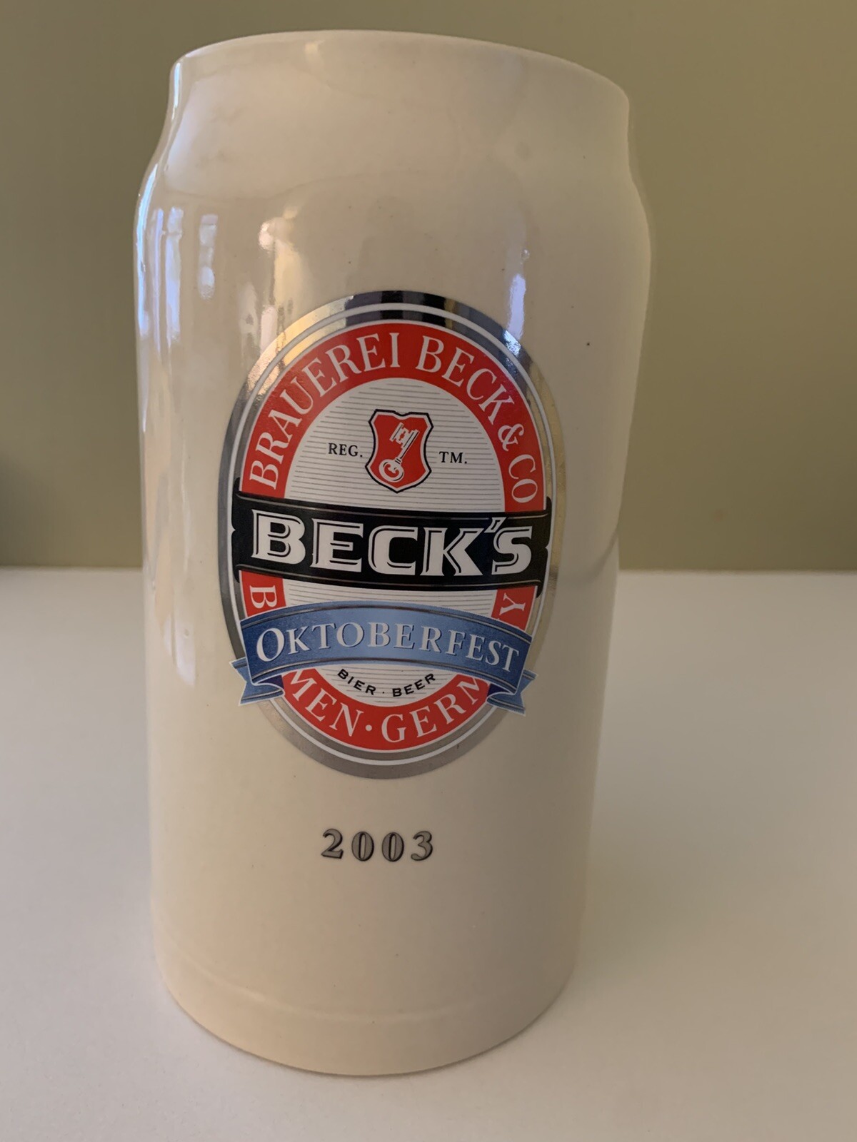 BECK\'S OKTOBERFEST Octoberfest Beer Stein Mug 1L Germany 2003 - Very Nice