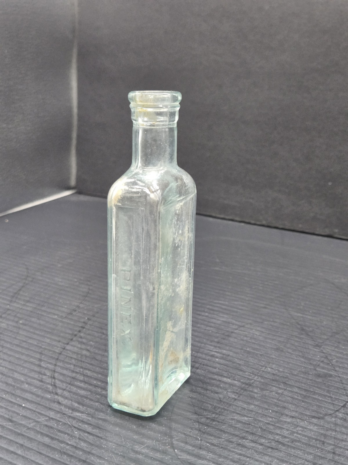 PINEX TRADE MARK COUGH MEDICINE CLEAR ANTIQUE VINTAGE GLASS BOTTLE**85-19.2