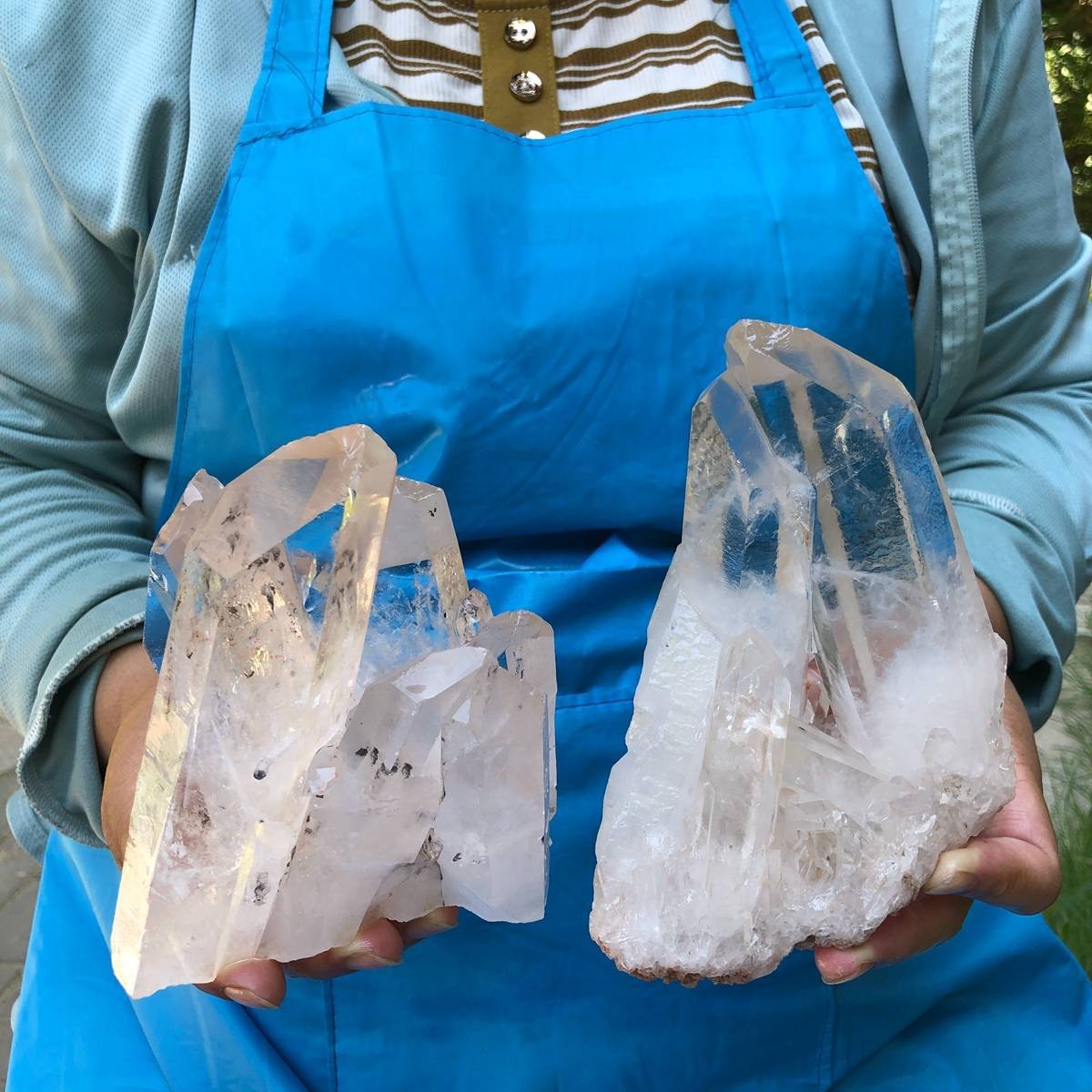 2Pcs 4.2LB Natural White Clear Quartz Crystal Cluster Rough Healing Specimen