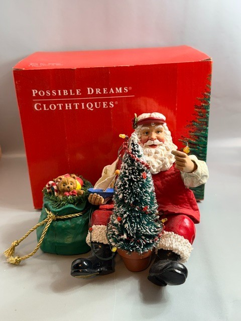 Santa Claus Crinkle Clothtiques Christmas Figurine Possible Dream Wish Upon Star