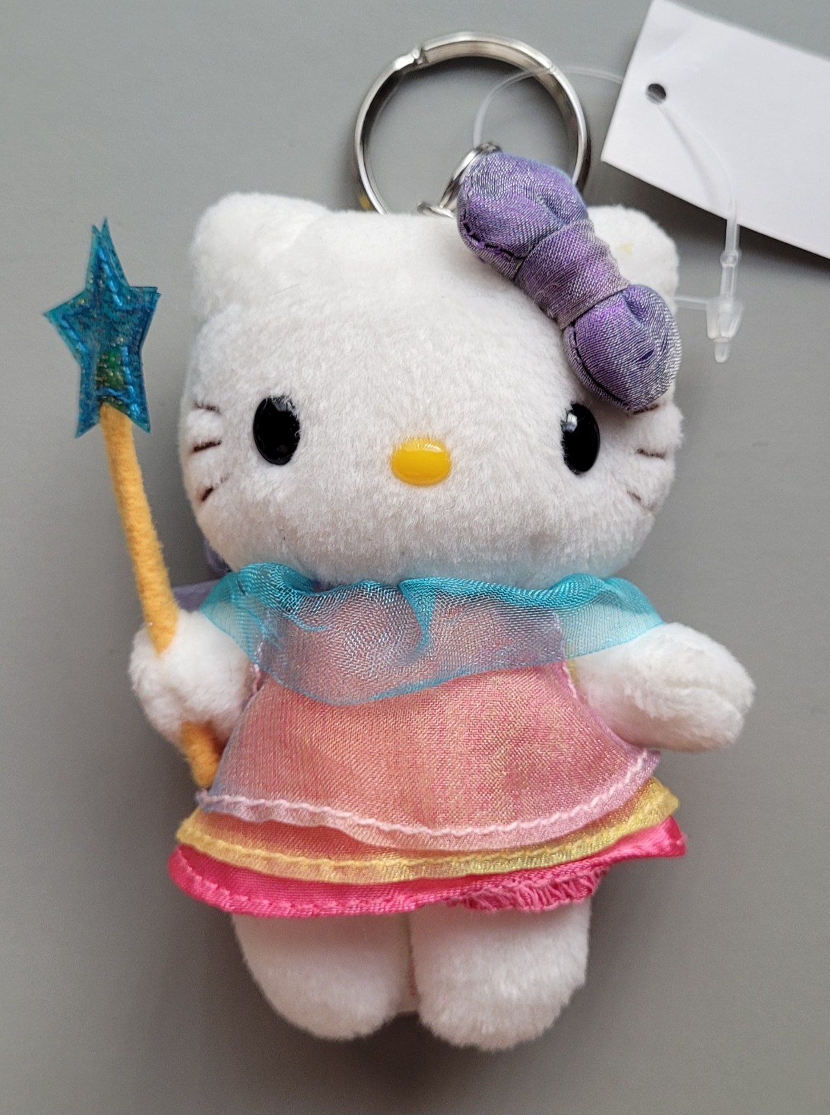 Vintage 2000 Hello Kitty Fairy Kitty Rainbow Plush Keychain NWT Sanrio Smiles