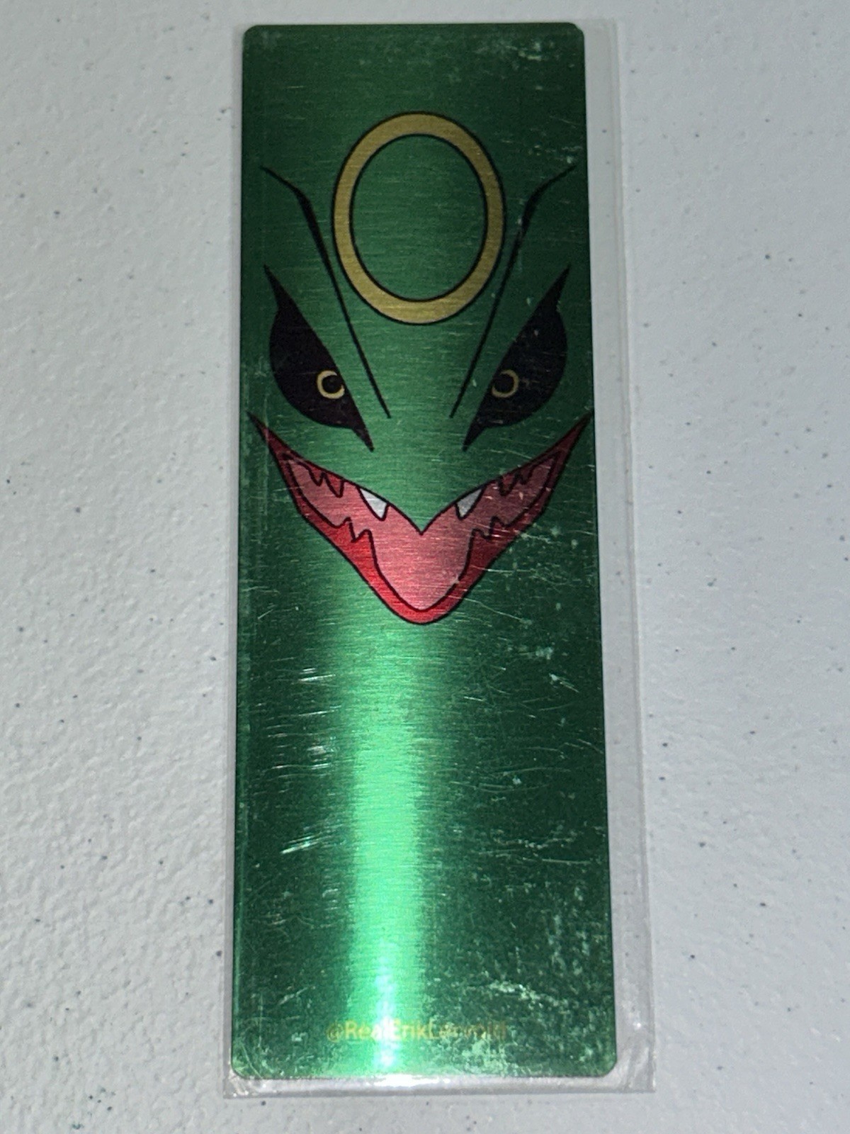 NEW Pokémon 2x6” Simplistic Rayquaza Face Fan Art Metal Bookmark