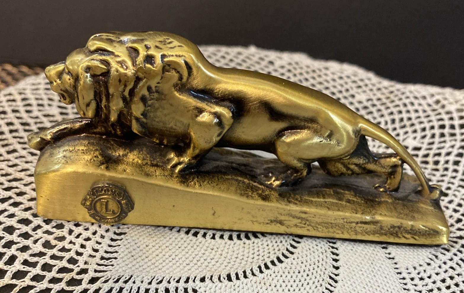 1930\'s VINTAGE LIONS INTERNATIONAL CLUB BRONZE LION PAPERWEIGHT 1930\'s VINTAGE LIONS INTERNATIONAL CLUB BRONZE LION PAPERWEIGHT