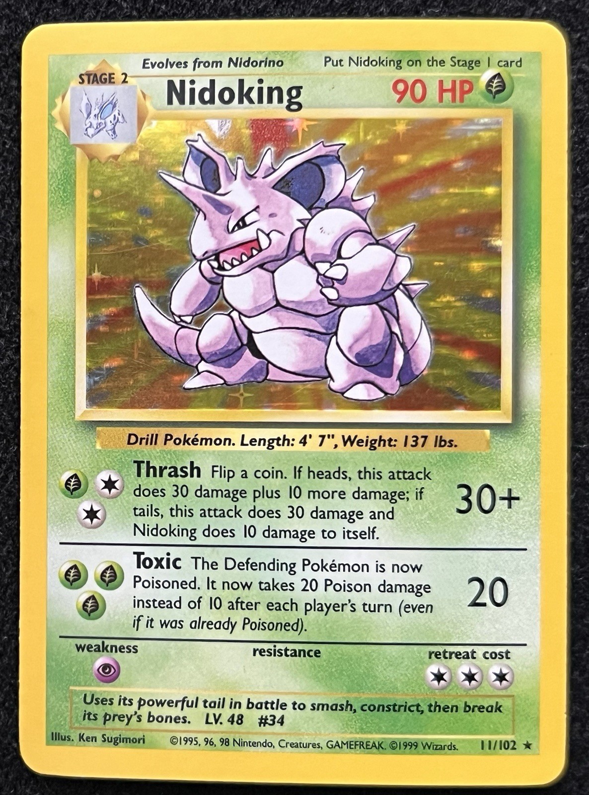 (NM) Nidoking 11/102 Holo - Pokemon Base Set