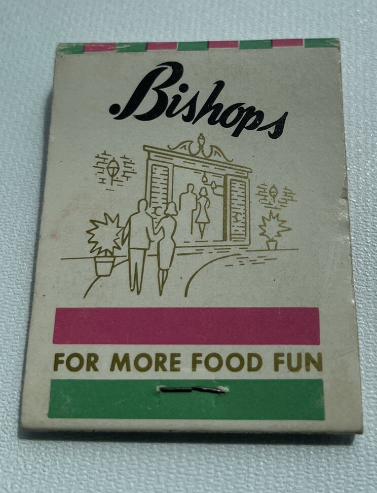 Vintage Bishop’s Buffets & Cafeterias Restaurant Matchbook Full Unstruck.
