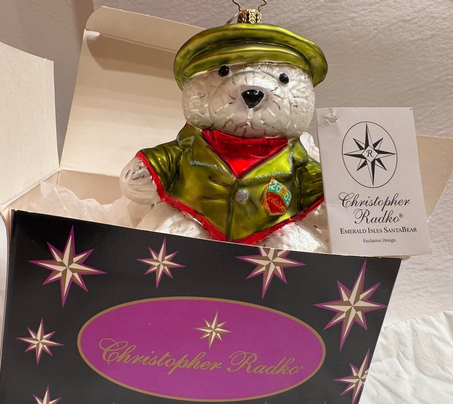 Christopher Radko Emerald Isle Santa Bear ornament Macy\'s Exclusive Design 2003