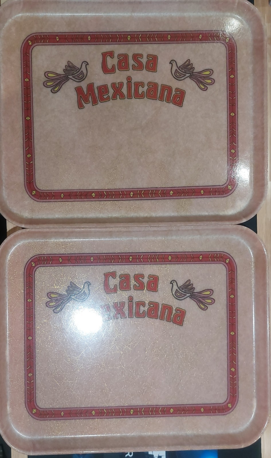 Disneyland CASA MEXICANA Food Service Trays RARE Set of 2 w/Chain of Custody Doc