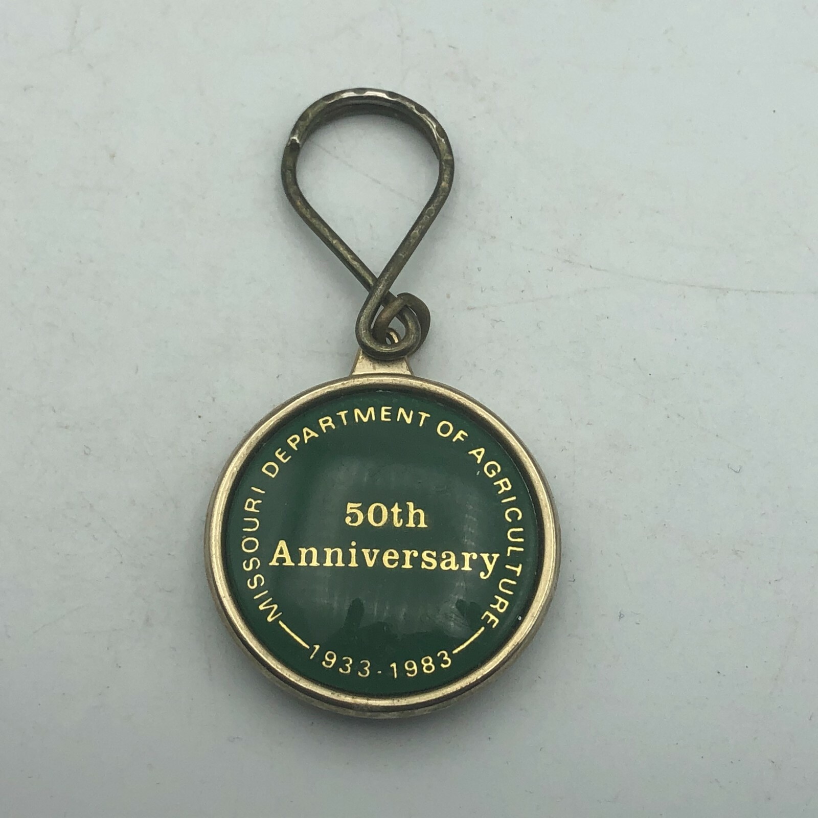 Missouri State Seal Keychain Fob Vintage 50th Anniv Dept Agriculture 1933-1983