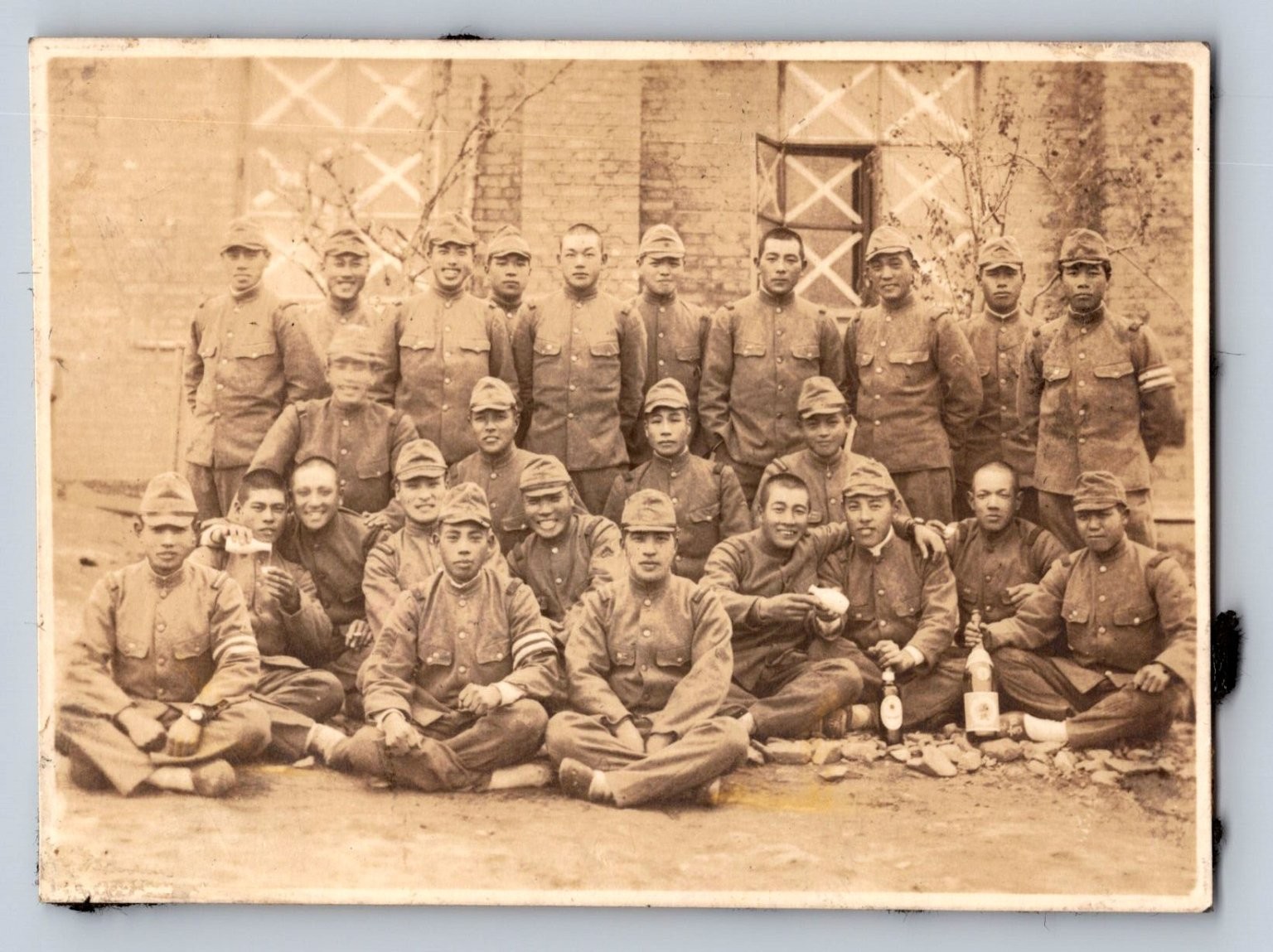 Asian Military Group Portrait Photograph Early 20th Century Uniforms