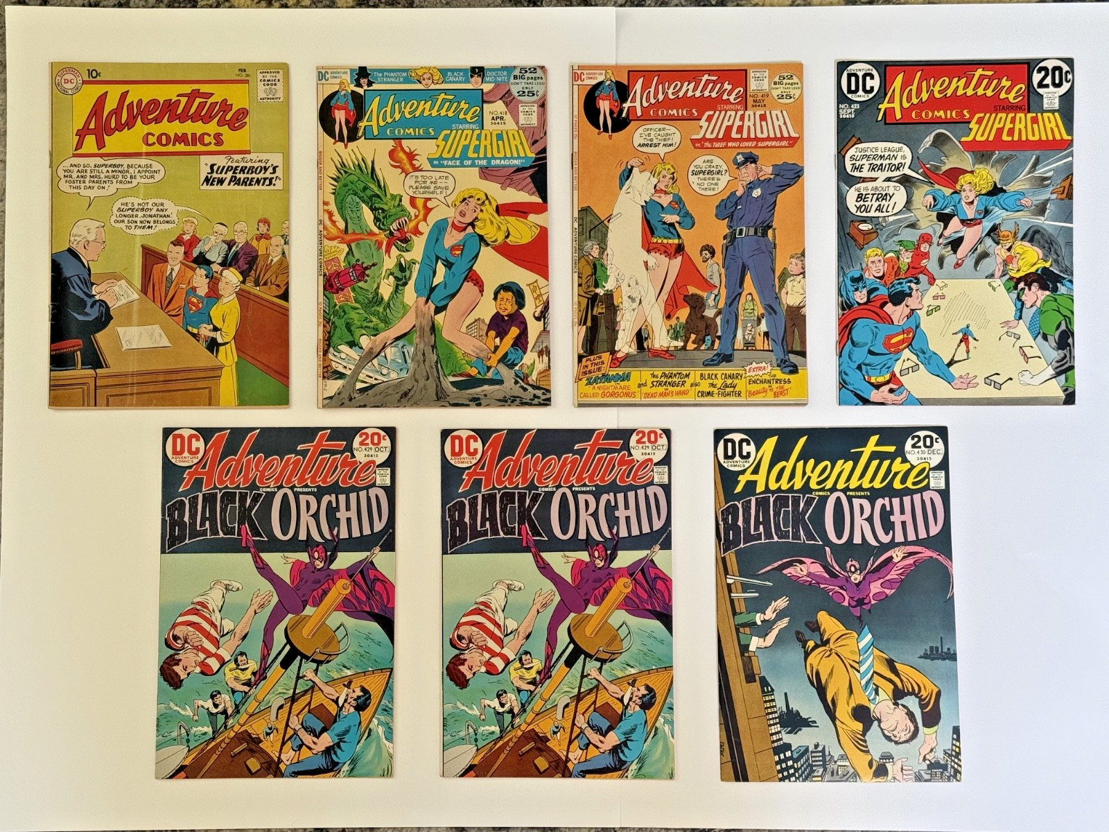 ADVENTURE COMICS (DC) - VINTAGE LOT OF 12 BOOKS - VF/+ - SILVER & BRONZE AGE