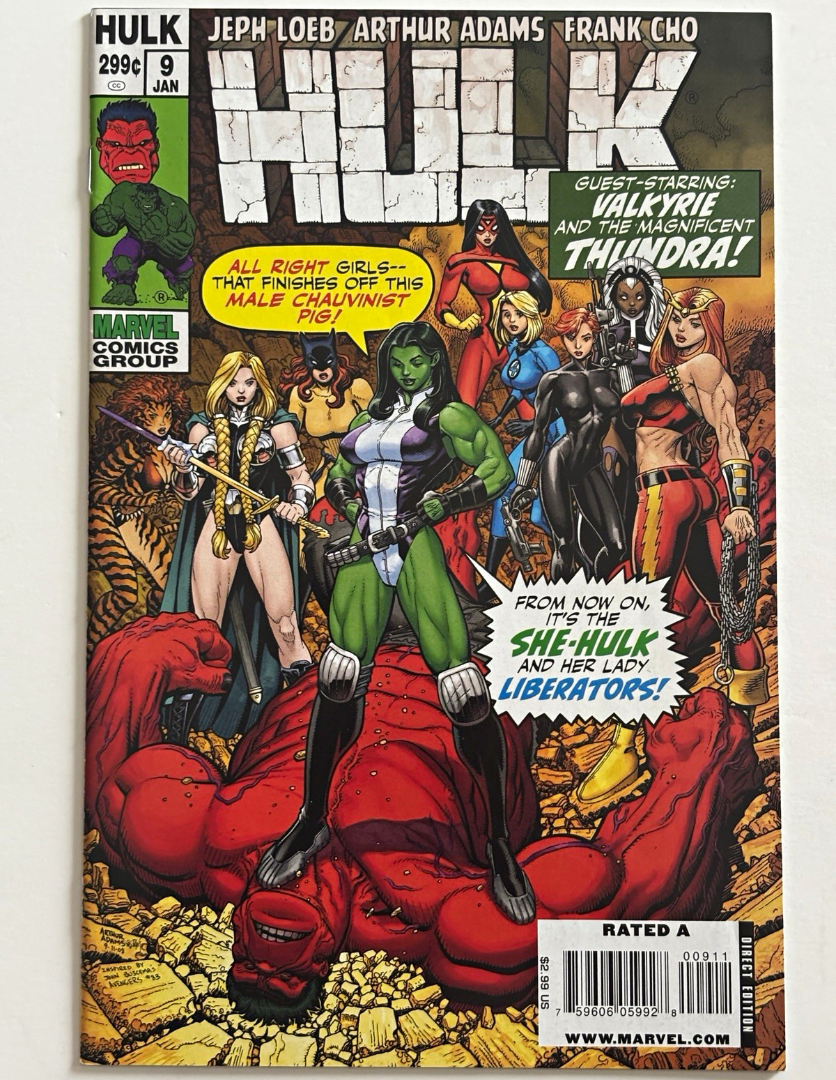 Hulk #9 2009 Frank Cho Variant She-Hulk Lady Liberators Red Hulk Marvel