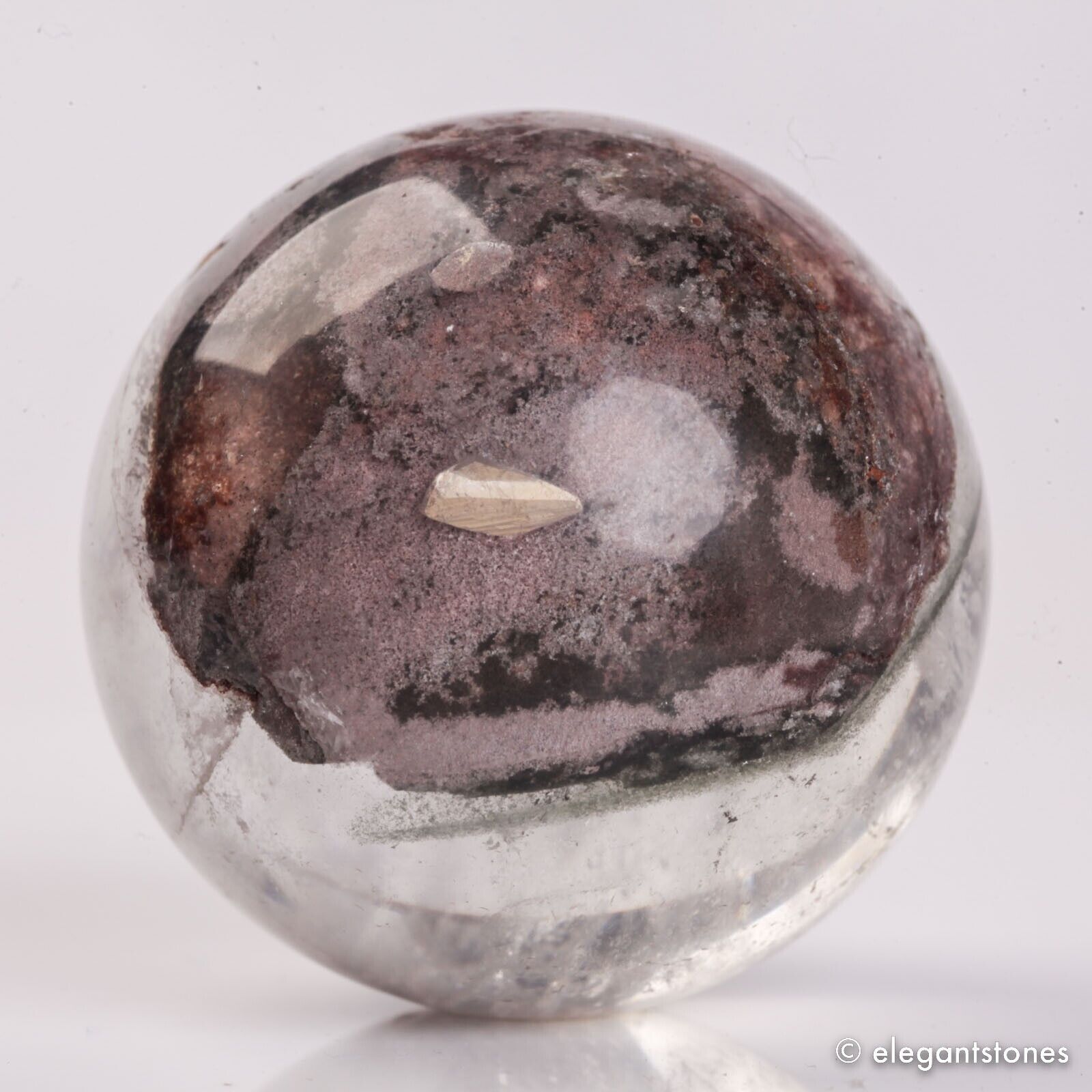 60g35mm Natural Garden/Phantom/Ghost/Lodolite Quartz Crystal Sphere Healing Ball