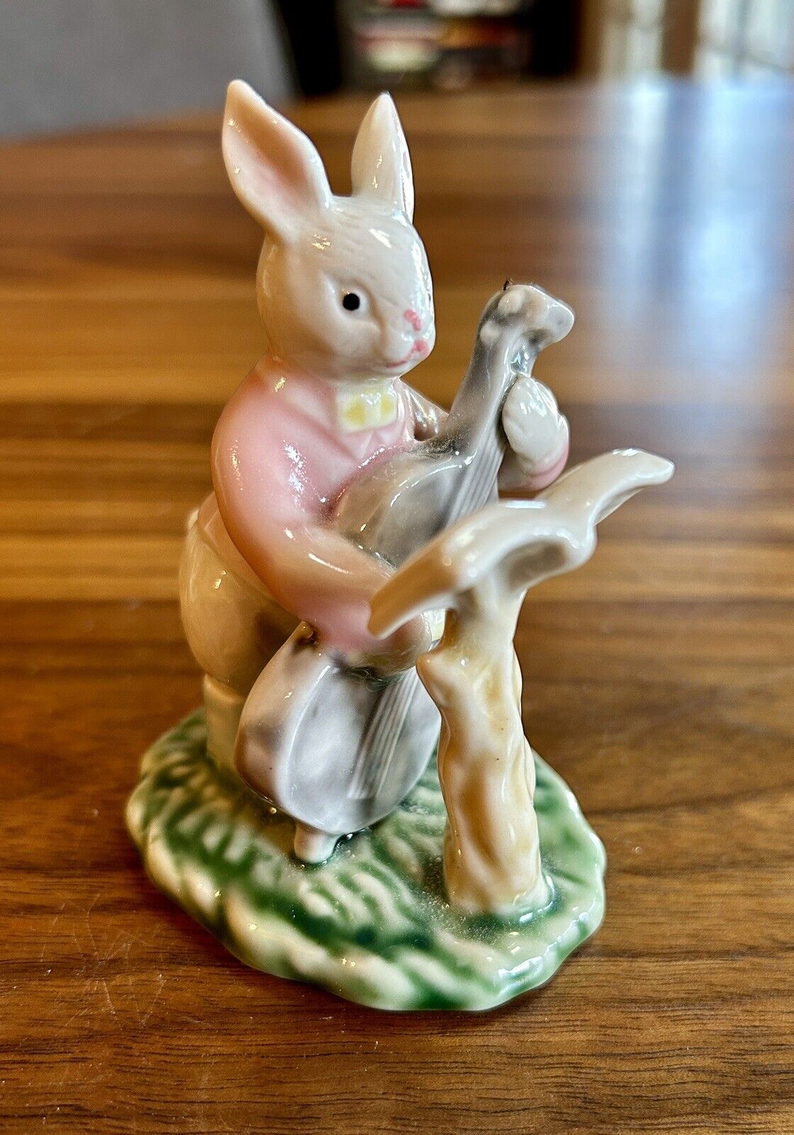 Vintage ALBERT KESSLER Ceramic Bunny Rabbit Figurine Orchestra Music CELLO