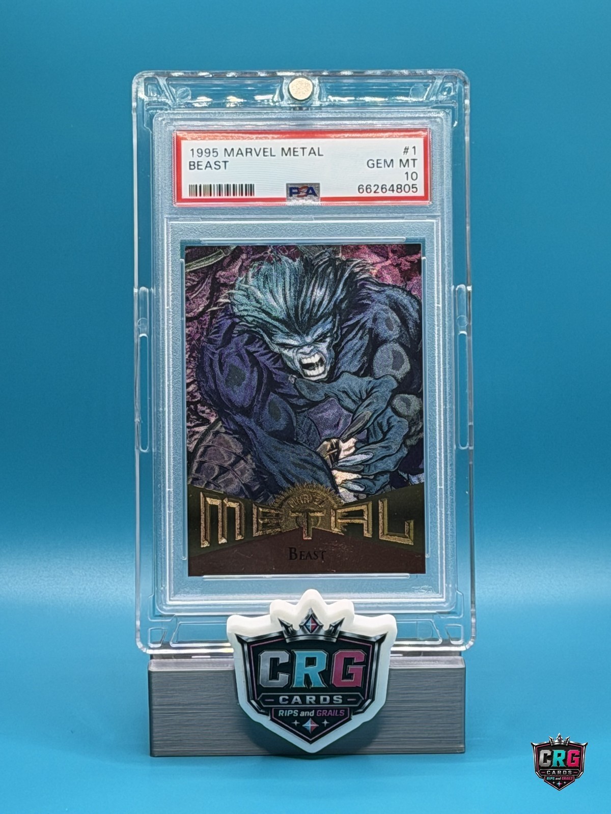1995 Marvel Metal #1 Beast Fleer PSA 10 GEM MINT X-Men Base Card