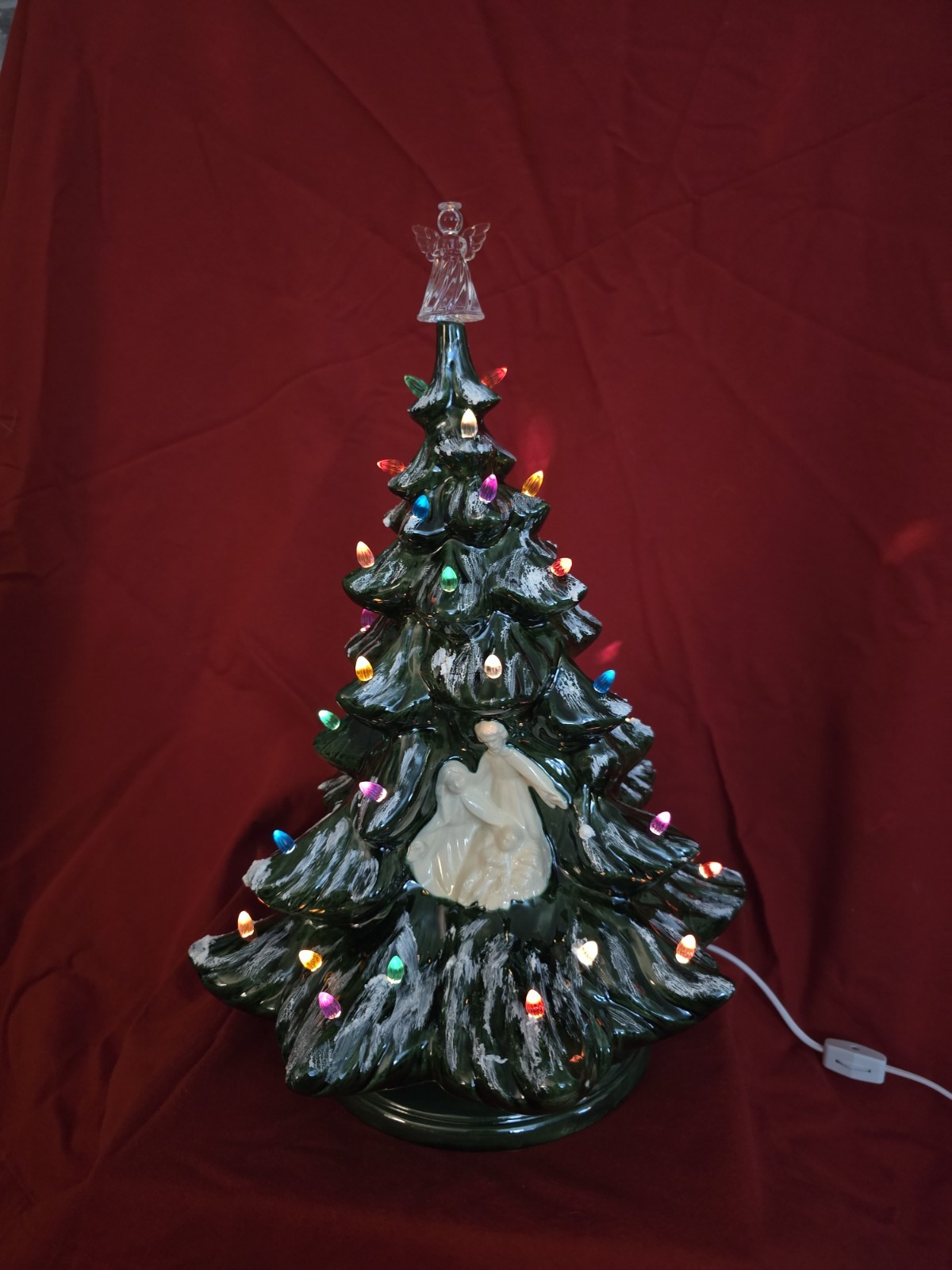 Vintage Ceramic Nativity Tree 17.5