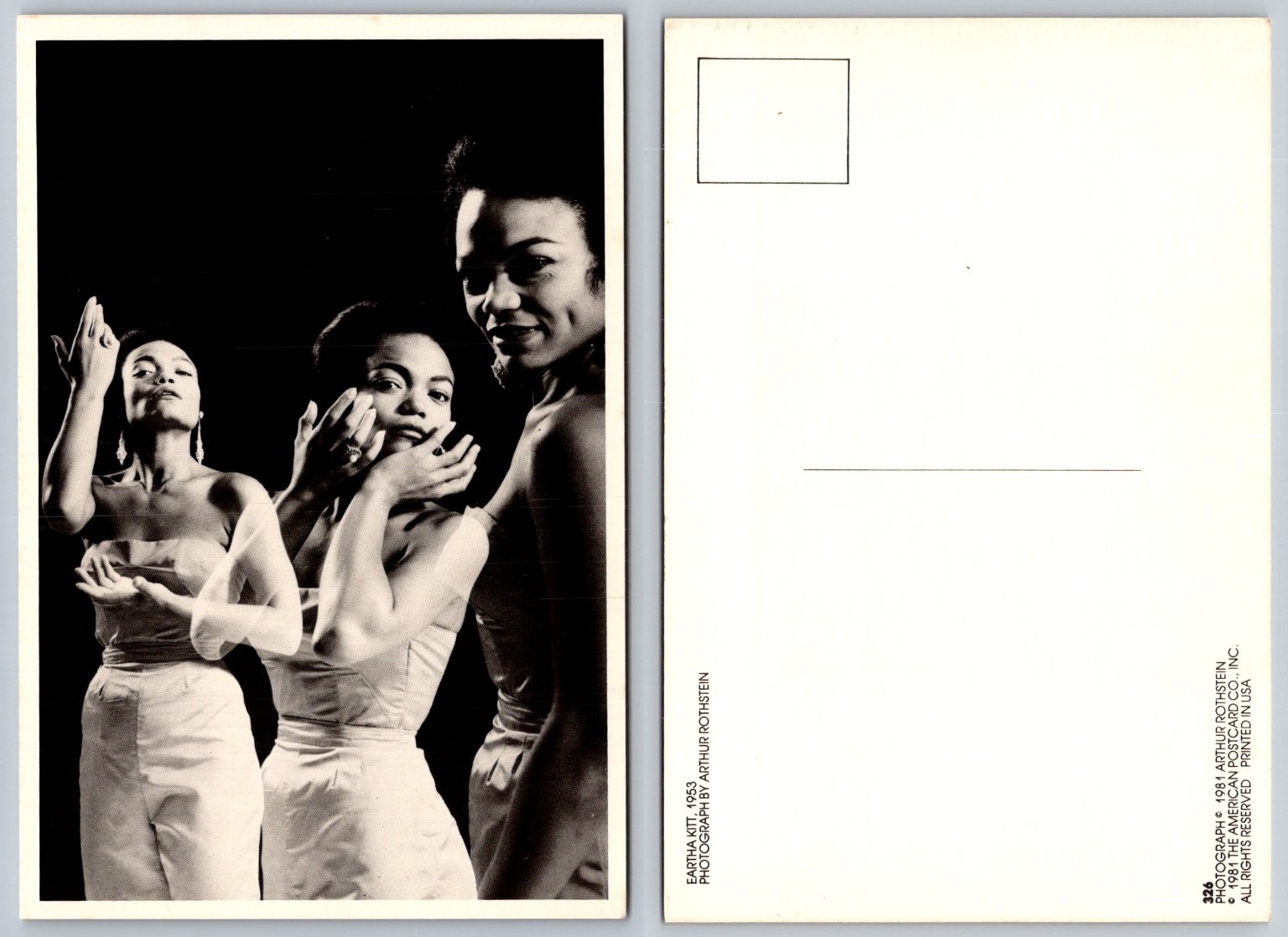 Eartha Kitt 1953 Multiple Exposure Photo Postcard by Arthur Rothstein