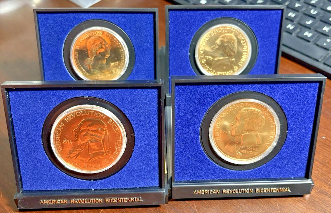 Lot of 4 = Bicentennial Men of the American Revolution Bronze Medals - see below