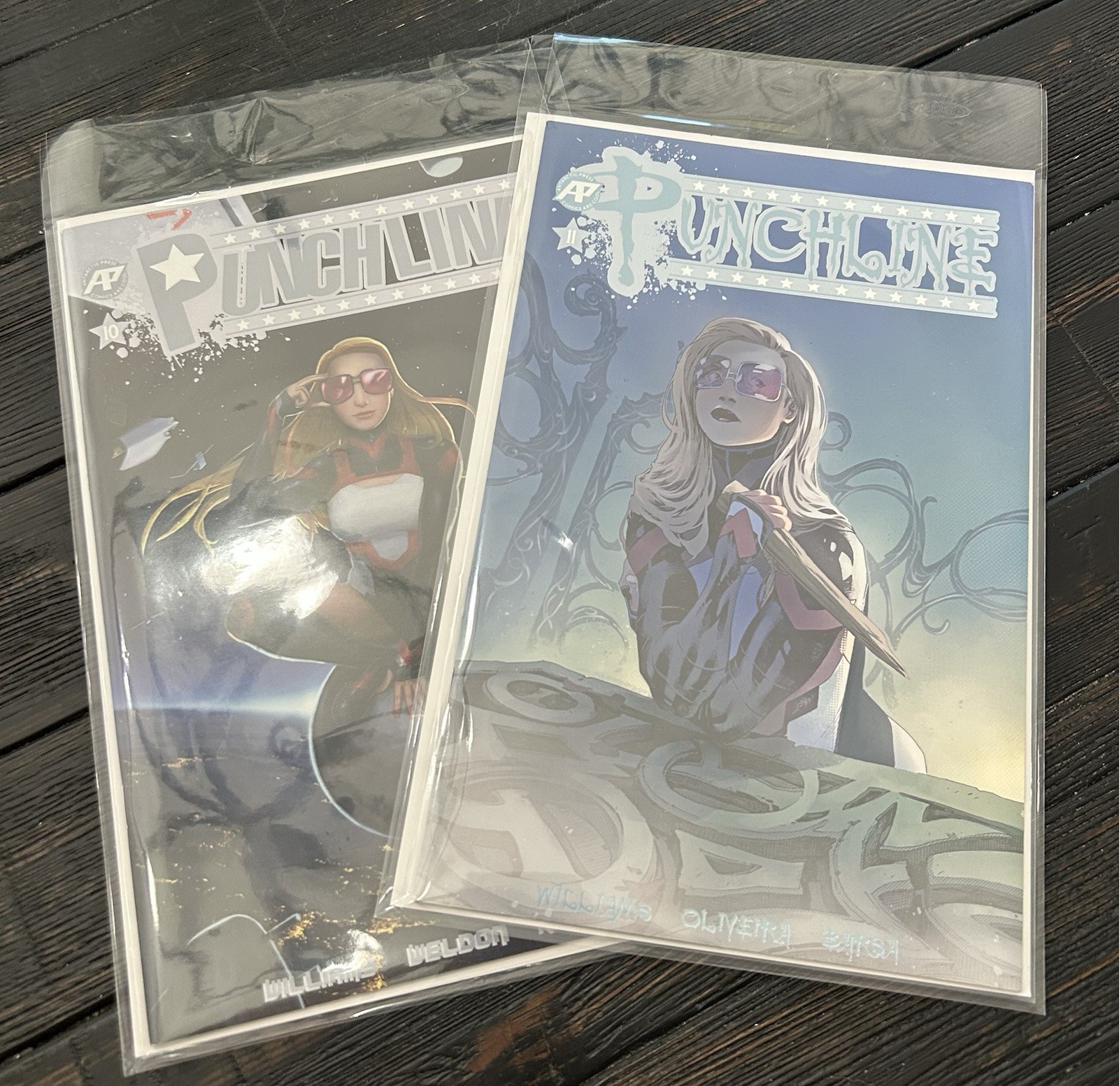 Punchline #10 and #11 Cover B Variants Antarctic Press Scarce