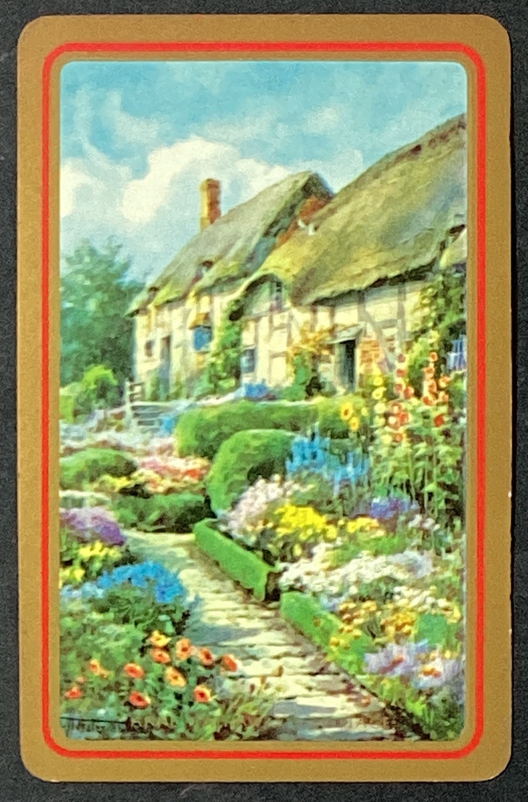 Scenic Garden View Vintage Single Swap Playing Card Blank Back