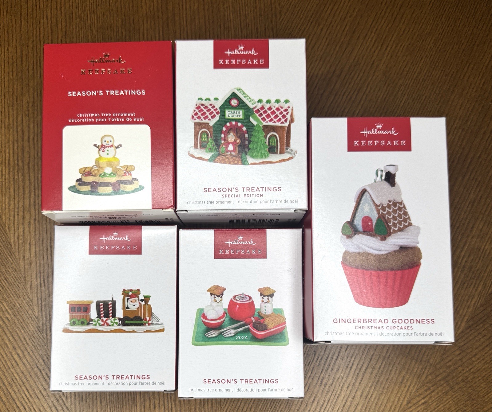 Hallmark Keepsake Season’s Treatings Christmas Ornaments 2020-2024 Lot of 5