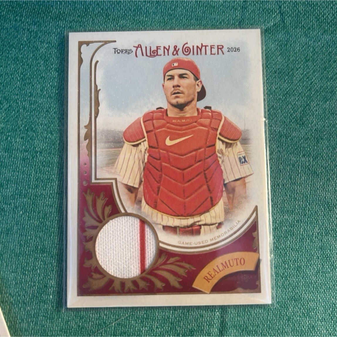 Topps Allen & Ginter 2026 J.T. Realmuto Phillies Relic FSRA-JT Card