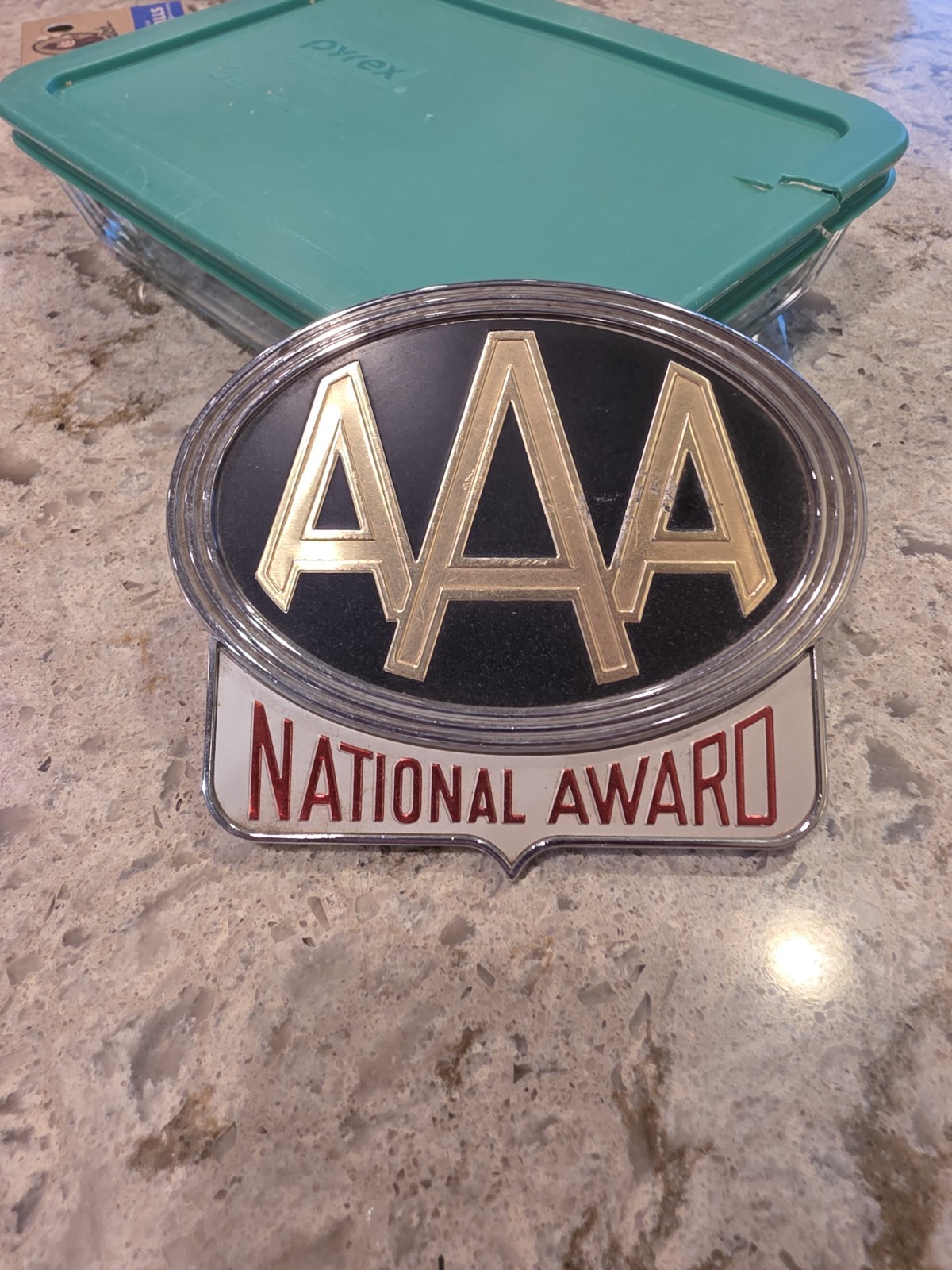 Vintage AAA National Award Bumper Topper Grille Badge License Plate Emblem...