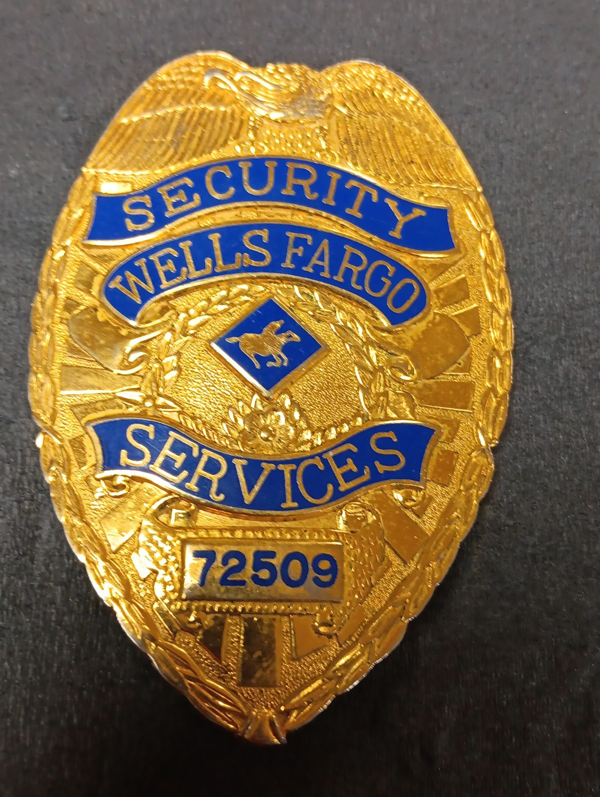 Obsolete Wells Fargo Security Services Officer Guard Badge Large 3.50