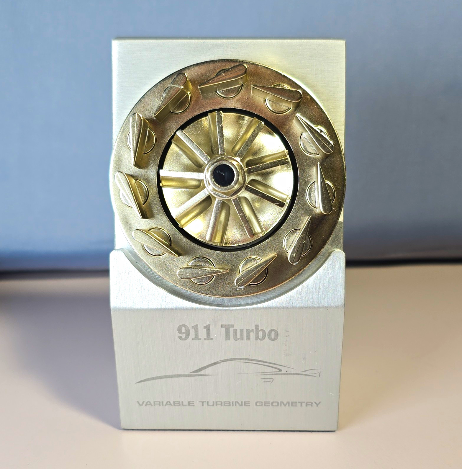 Rare Porsche 911 Turbo VTG  Paperweight Authentic 997 Promo Display Moving Vanes
