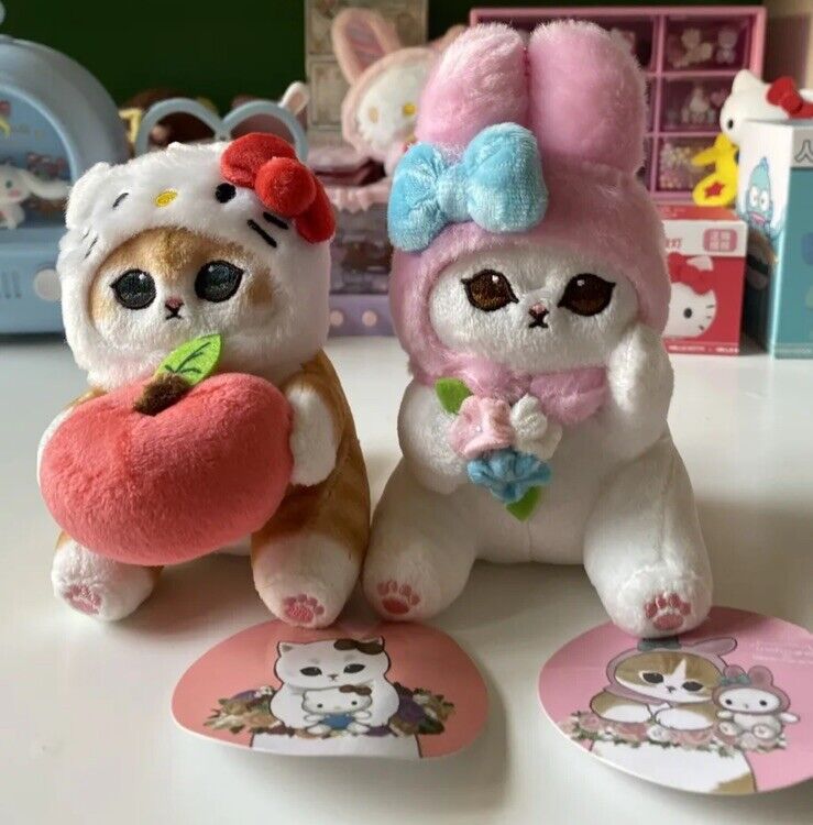 New mofusand x Sanrio Characters Plush doll  My Melody Hello Kitty Keychain