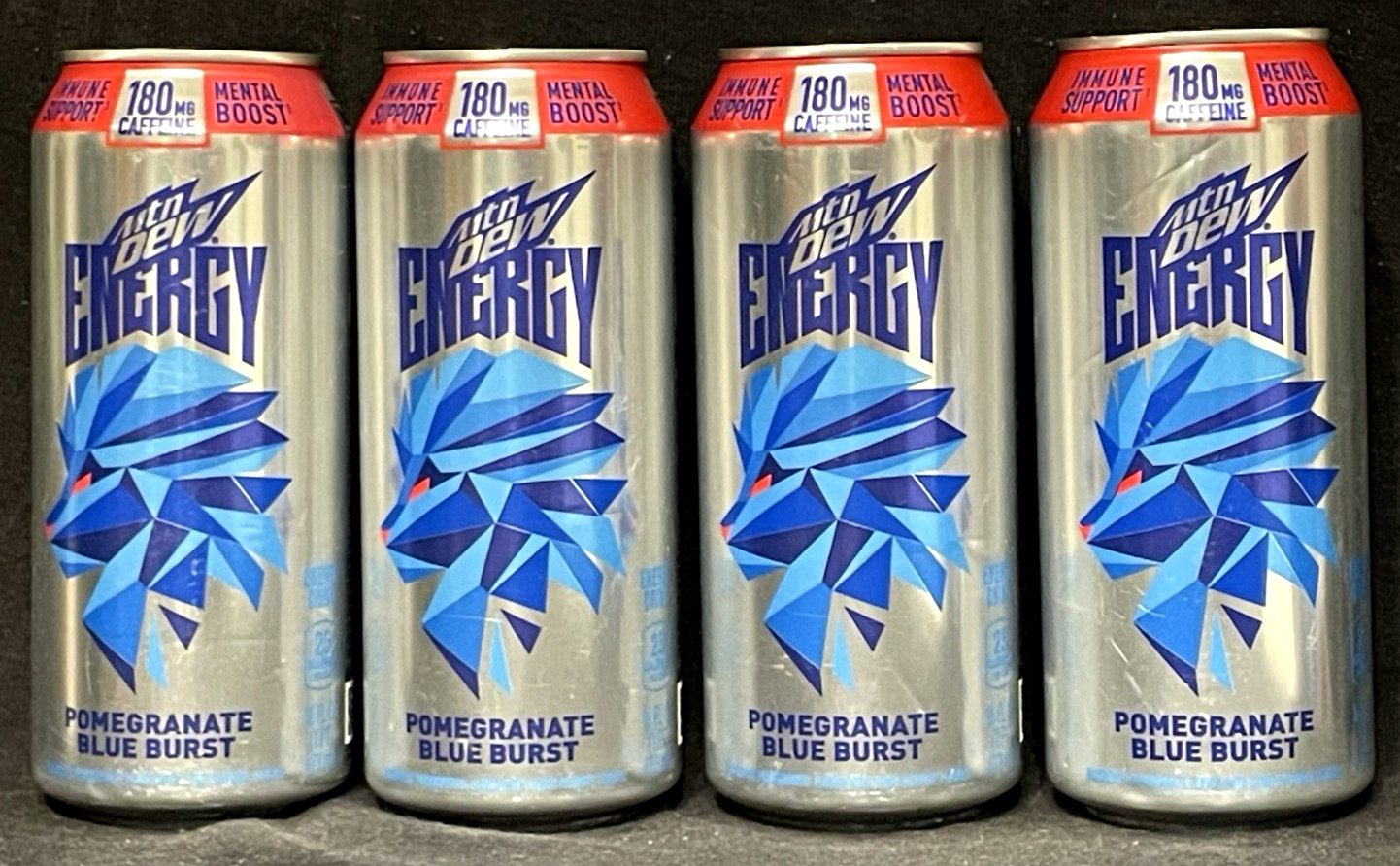 Mtn Dew Energy Pomegranate Blue Burst 4 16 oz Cans Discontinued Mountain Retired