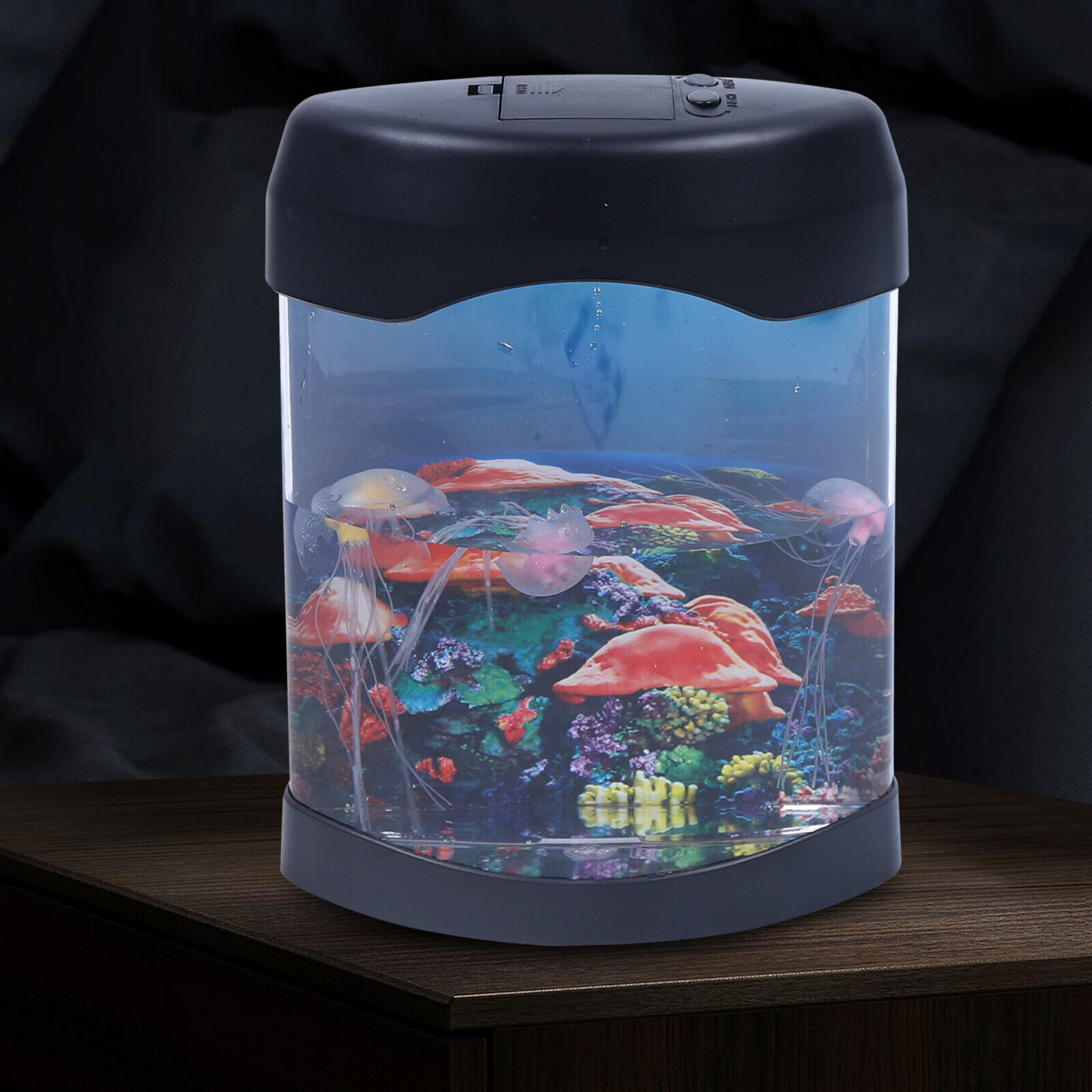 USB Jellyfish Aquarium Light Lamp Night Fish Tank Mood Lighting Desktop Decor US
